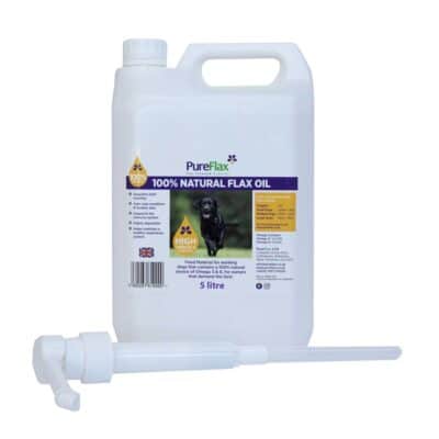 5 Litre Container Natural Linseed Oil for Dogs with Dispenser